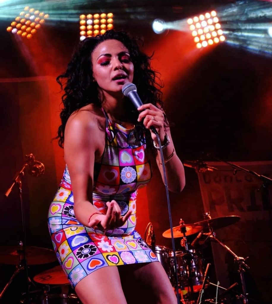 Female singer performing at the Rotherham Real Ale & Music Festival