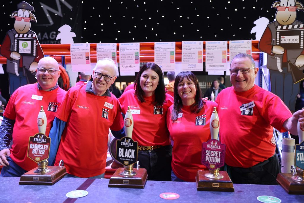 Festival volunteers at the Rotherham Real Ale & Music Festival